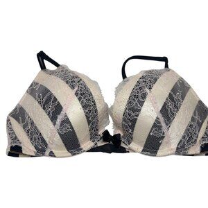 Victoria’s Secret “Very Sexy” Push-Up Bra – Padded Lace & Stripe, 32C